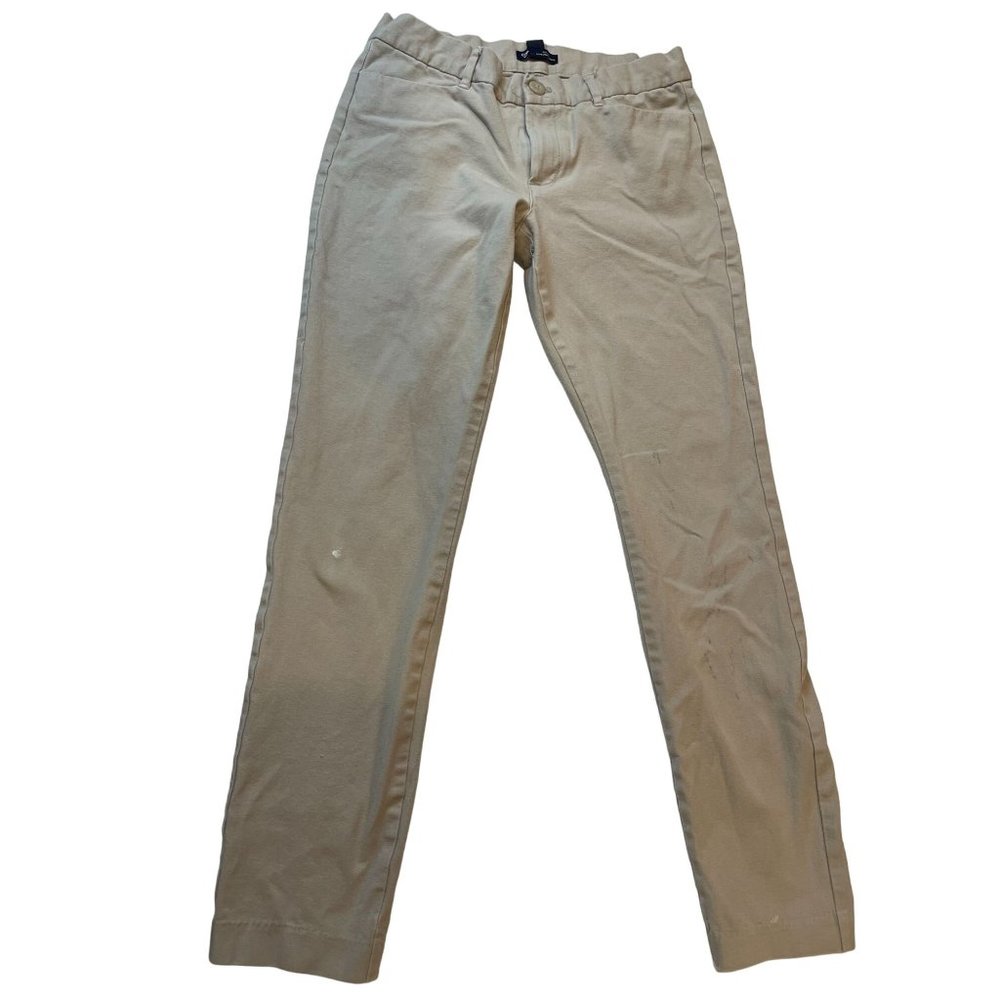 Gap Womens Pant Slim City True Coupe Urbaine Etrote Cropped Low Rise Beige Sz 4R